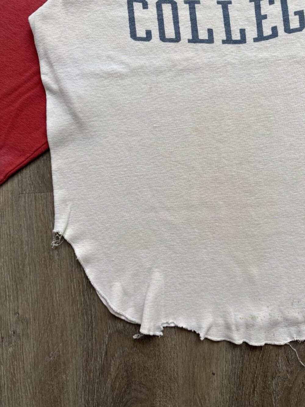 True Vintage 60s Champion Monmouth College 3/4 Sleeve Football Shirt Rare Fade - Picture 6 of 14